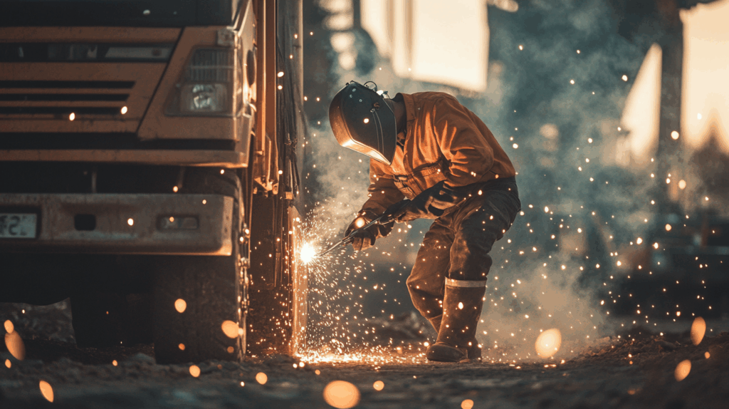 Close-up of welding process